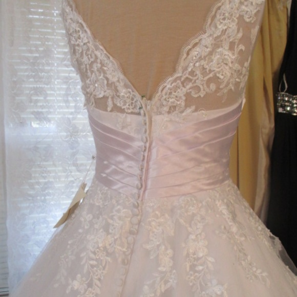 NWT Vintage 50s Inspired Tea Length Wedding Dress Gown pageant prom vintage look - Picture 6 of 8